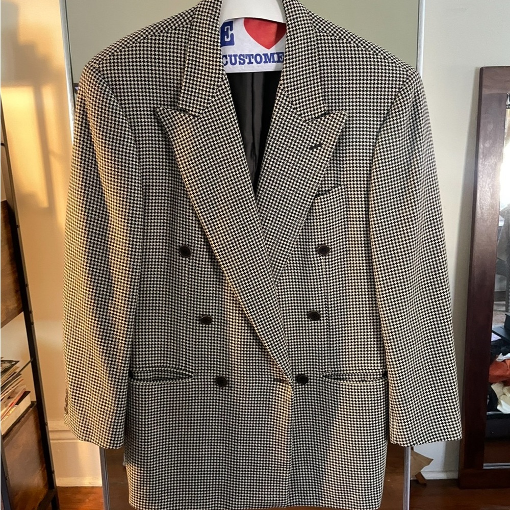 Pal Zileri Black and White Houndstooth Blazer